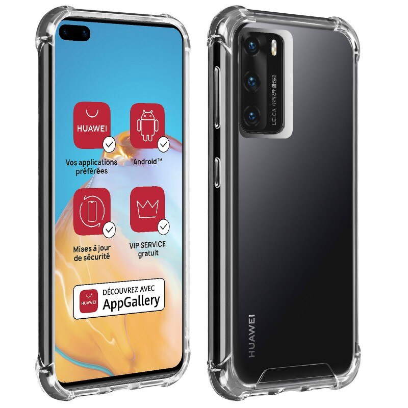 Husa de protectie antisoc pentru Huawei P40, AKASHI REINFORCED, Transparent