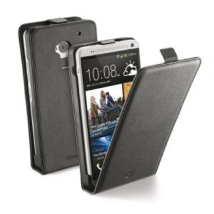 Калъф за телефон Cellular Line Flap Essential за HTC One Max, Черен