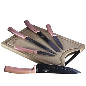 Set cutite cu plansa taiere bambus, 6 piese, Berlinger Haus, BH-2554,irose edition Set cutite cu plansa taiere bambus, 6 piese, Berlinger Haus, BH-2554,irose edition