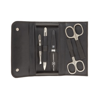 Trusa pentru manichiura, Zwilling Black, 5 piese din otel inoxidabil, placat cu nichel, etui pentru protectie din piele naturala Trusa pentru manichiura, Zwilling Black, 5 piese din otel inoxidabil, placat cu nichel, etui pentru protectie din piele naturala