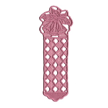 Semn de carte brodat LaRue, clopotei, roz inchis prafuit, 17.3 cm Semn de carte brodat LaRue, clopotei, roz inchis prafuit, 17.3 cm