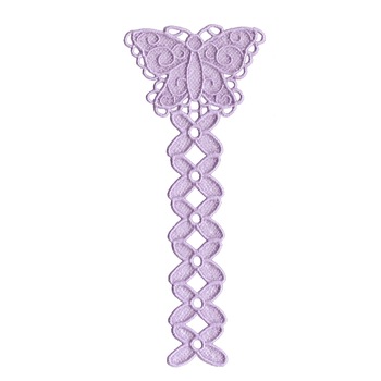 Semn de carte brodat LaRue, fluturas, lila deschis, 17.4 cm Semn de carte brodat LaRue, fluturas, lila deschis, 17.4 cm
