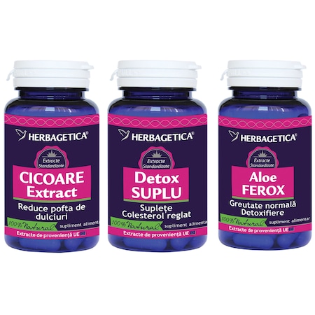 Extract de Cicoare + Detox Suplu + Aloe Ferox, Herbagetica | marcelpavel.ro
