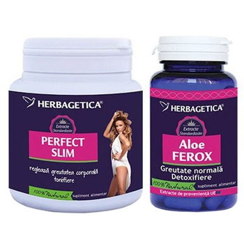 Supliment alimentar Perfect Slim + Aloe Ferox, 210 g + 30 capsule Herbagetica Supliment alimentar Perfect Slim + Aloe Ferox, 210 g + 30 capsule Herbagetica