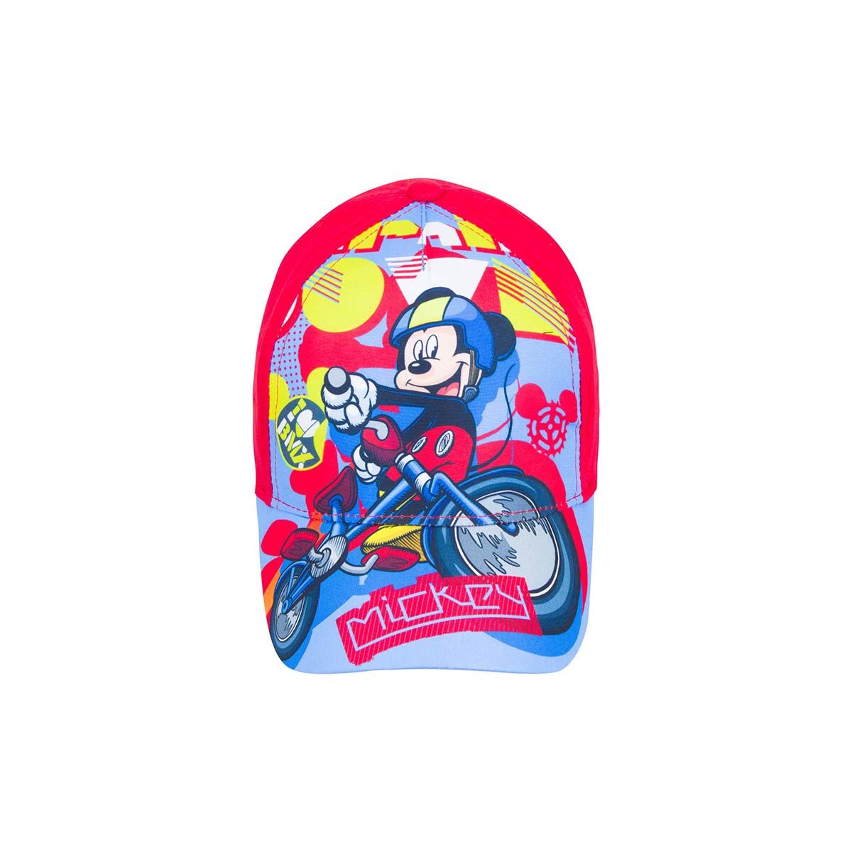 Sapca pentru baieti, Mickey Mouse, On Bike, rosu, 54 cm
