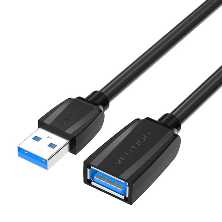 USB 3.0 удължителен кабел, USB мъжки към USB женски, 1.5 m (черен)