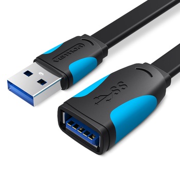 Cablul de extensie plat ,USB 3.0 Mama -USB 3.0 Tata ,2 metrI,Vention Cablul de extensie plat ,USB 3.0 Mama -USB 3.0 Tata ,2 metrI,Vention