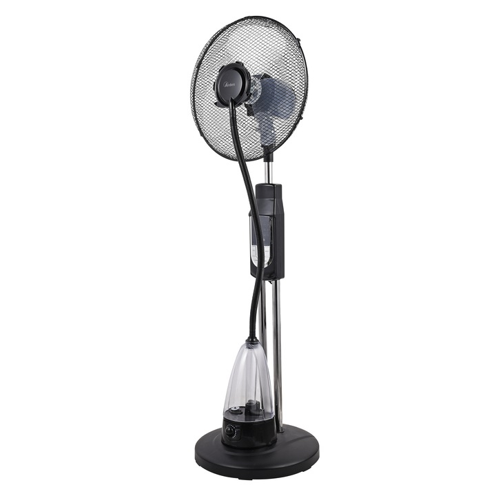 Ventilator cu pulverizare apa Ardes AR5M39 Humi Magnum, 70 W, Pale diametru 40 cm, 3 viteze, Telecomanda, Rezervor apa 2 l, Umidificator cu ultrasunete, Timer 7.5 h, Negru
