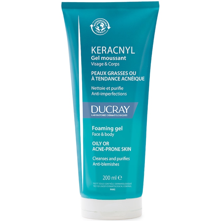 Ducray Keracnyl gel de curatare anti-acnee,200 ml