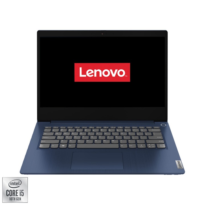 Laptop ultraportabil Lenovo IdeaPad 3 14IIL05 cu procesor Intel Core i5-1035G1 pana la 3.60 GHz, 14", Full HD, 8GB, 512GB SSD, Intel UHD Graphics, Free Dos, Abyss Blue
