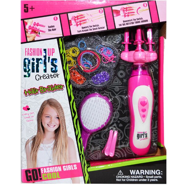 Accesorii frumusete pentru fetite, ondulator cu baterii si elastice