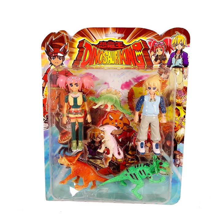 Фигурки Chippo Динозаври 180026-3, Русо момче и момиче и 4 динозаври