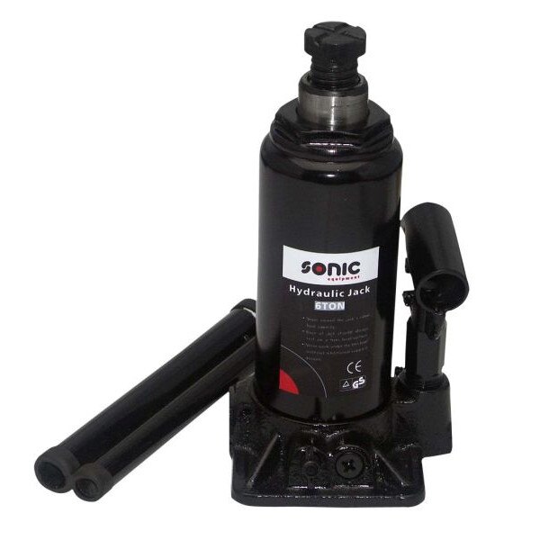 Cric hidraulic tip butelie Sonic, 6 Tone, Negru