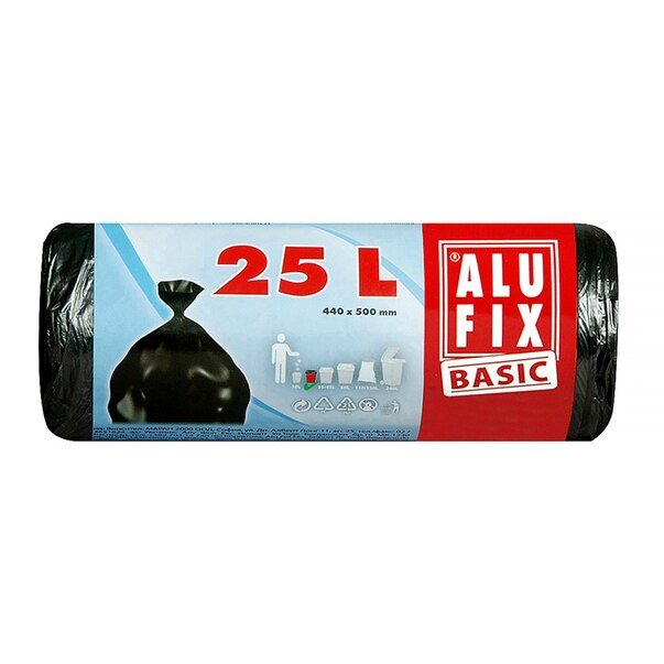 Saci menajeri AluFix Basic 25l negri 45cmx50cm 30buc