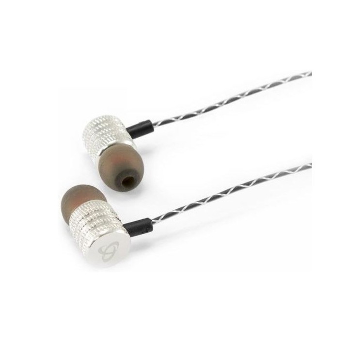 Sbox EP-902S с микрофон, сребърни слушалки