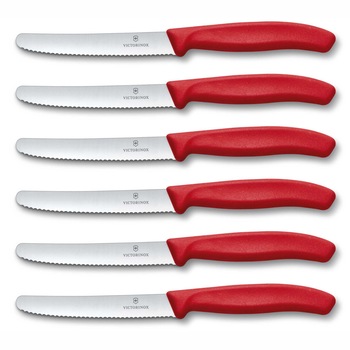 Set 6 cutite cu lama zimtata 11cm Victorinox Swiss Classic rosu 6.7831.6 Set 6 cutite cu lama zimtata 11cm Victorinox Swiss Classic rosu 6.7831.6