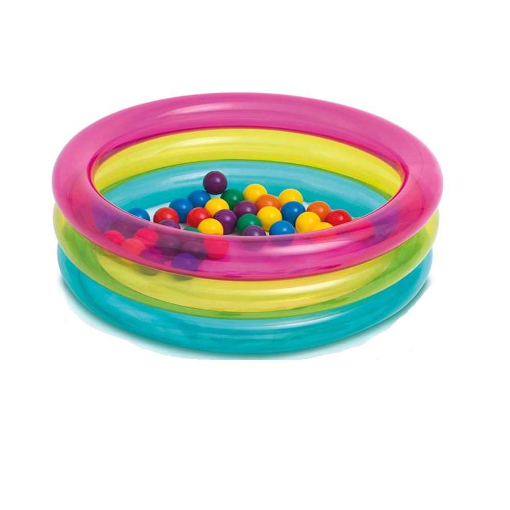 Piscina pentru copii Intex cu 50 de bile colorate de 65mm, Multicolora, Rotunda