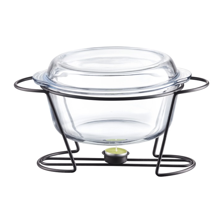 Ambition Saule hőálló sütőtál melegentartóval, 4l