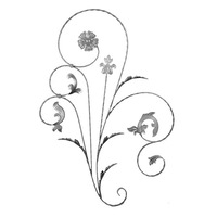 ornament central pentru balustrada poarta si gard stift lux design fier forjat 110x65cm imagen 22_0_
0