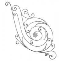 ornament central pentru balustrada poarta si gard stift lux design fier forjat 94x80cm imagen 33_0_
0