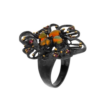 Inel din argint cu opal si rodolit, Accent Bijuterii Inel din argint cu opal si rodolit, Accent Bijuterii