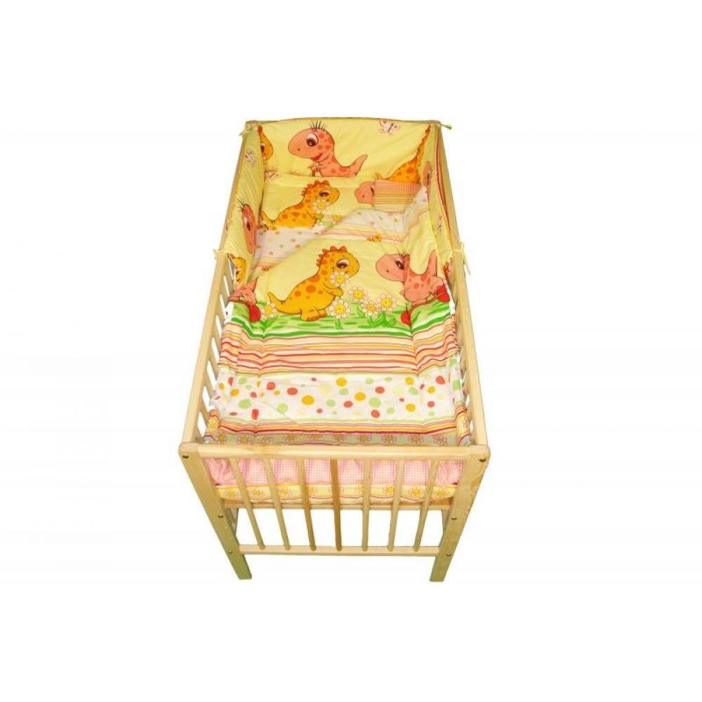 Lenjerie MyKids DINO Portocaliu 4+1 piese 120x60 cm