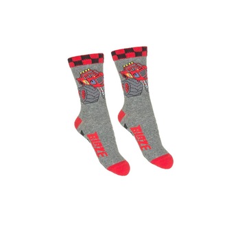 Sosete baieti, Blaze,cu masina uriasa, gri&rosu Sosete baieti, Blaze,cu masina uriasa, gri&rosu