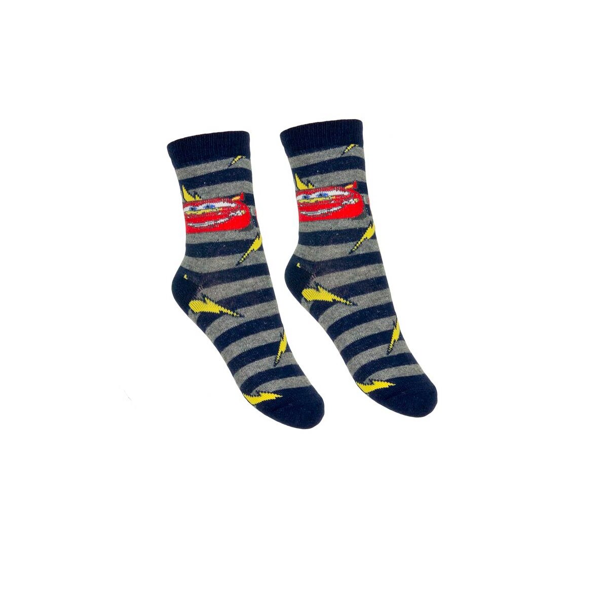 Sosete baieti, Cars, cu dungi, gri&negru