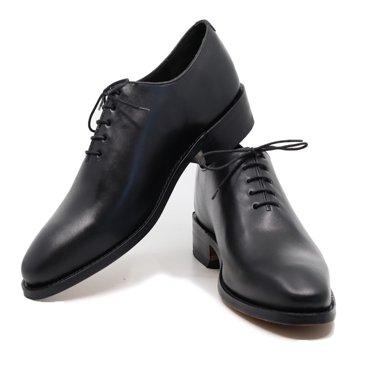 Pantofi de culoare neagra, PaPrezzo din Piele Naturala, Eleganti, marimea 42 EU