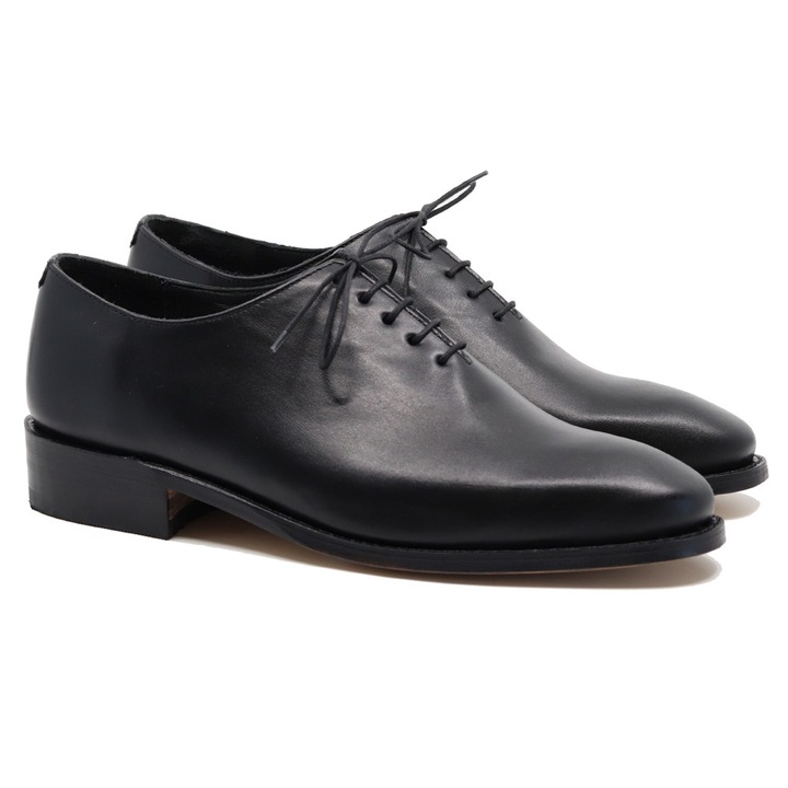 Pantofi de culoare neagra, PaPrezzo din Piele Naturala, Eleganti, marimea 42 EU