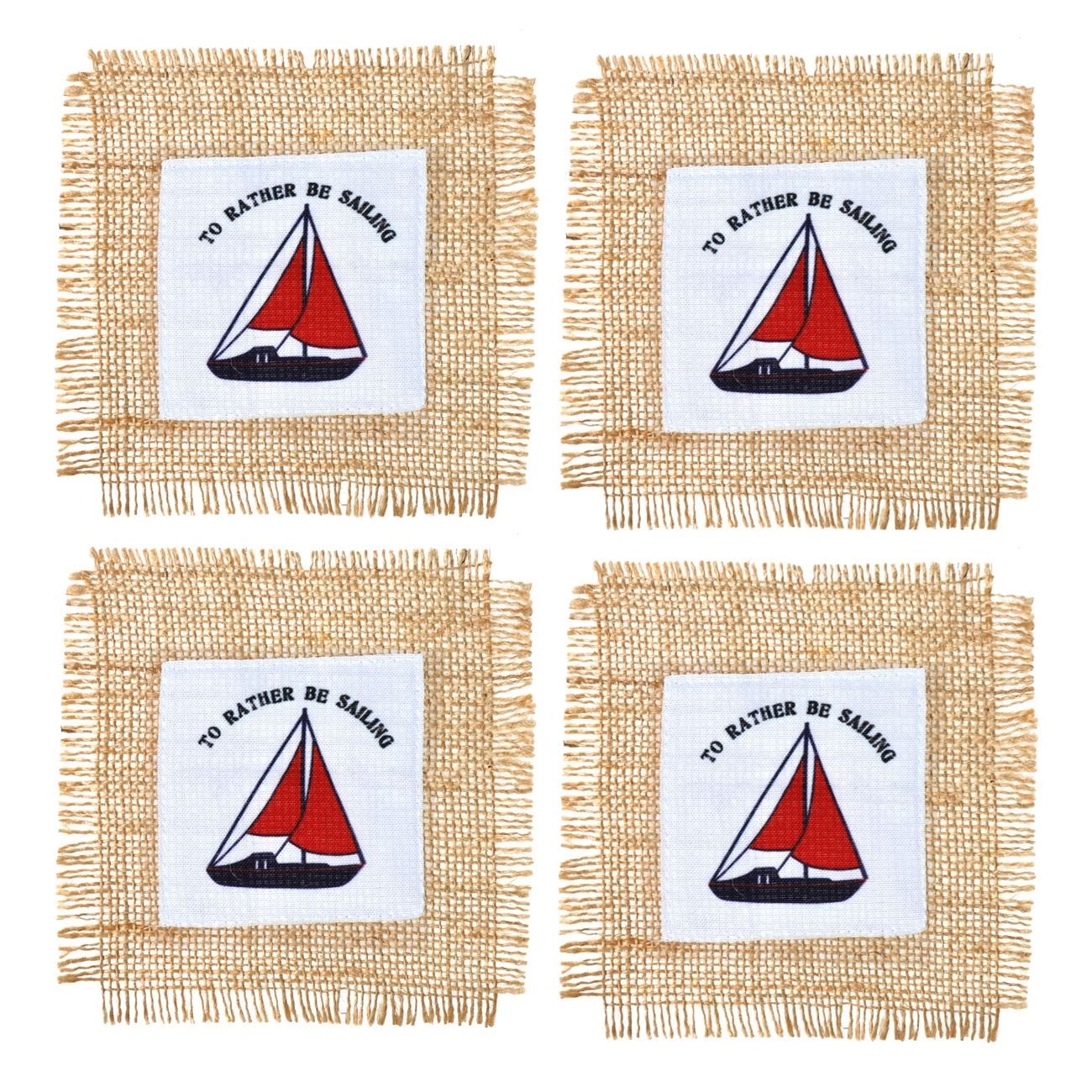 Set suport pahare, Zola®, model iuta cu corabie, 4 bucati