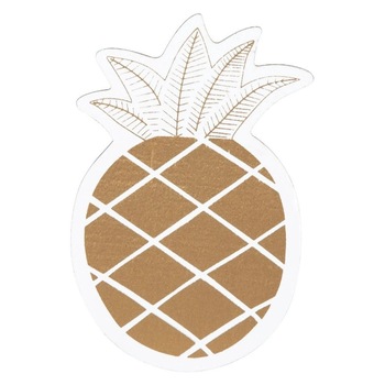 Suport pahare, Zola®, forma ananas auriu, 5x10 cm Suport pahare, Zola®, forma ananas auriu, 5x10 cm
