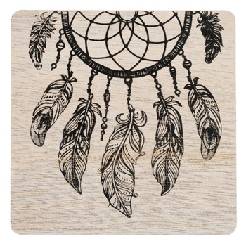 Suport pahare, Zola®, forma patrata, model cu talisman 11x11 cm Suport pahare, Zola®, forma patrata, model cu talisman 11x11 cm