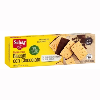 Biscuiti cu ciocolata fara gluten Biscotti, Schar 150gr Biscuiti cu ciocolata fara gluten Biscotti, Schar 150gr