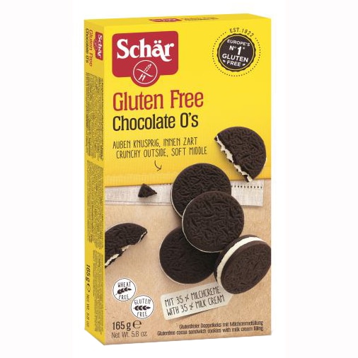 Biscuiti cu crema de lapte fara gluten Chocolate O’s , Schar 165gr