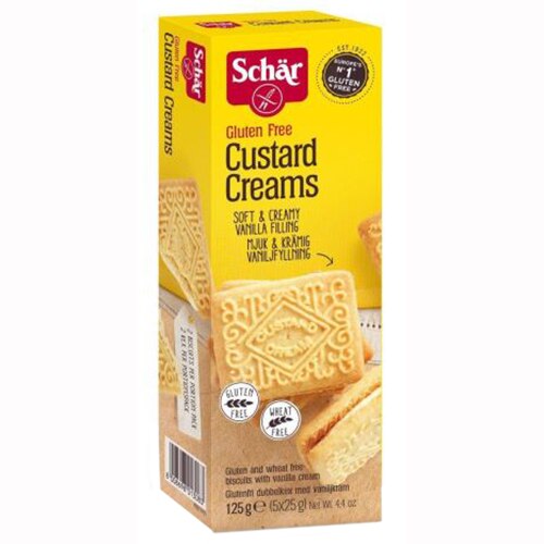 Biscuiti cu crema de vanilie fara gluten Custard Creams, Schar 125gr