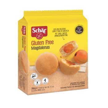 Briose fara gluten cu gem de caise Magdalenas , Schar 200gr Briose fara gluten cu gem de caise Magdalenas , Schar 200gr