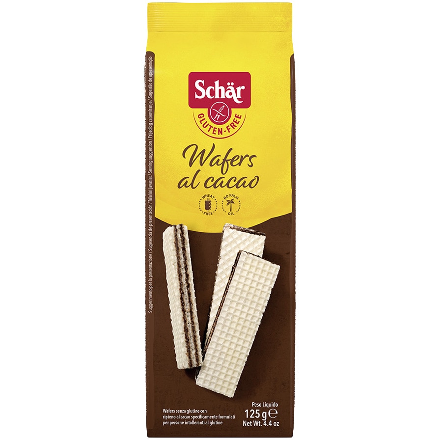 Napolitane cu cacao fara gluten Wafers Cacao,Schar 125gr