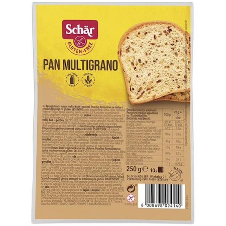 Paine feliata cu cereale fara gluten Pan Multigrano, Schar 250gr