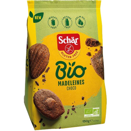Madeleine fara gluten cu ciocolata, Schar 150gr