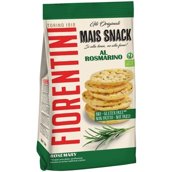 Chipsuri din porumb cu rozmarin fara gluten, Fiorentini 50gr Chipsuri din porumb cu rozmarin fara gluten, Fiorentini 50gr