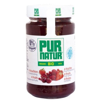 Gem fara zahar cu 4 fructe,Pur Natur 250gr Gem fara zahar cu 4 fructe,Pur Natur 250gr