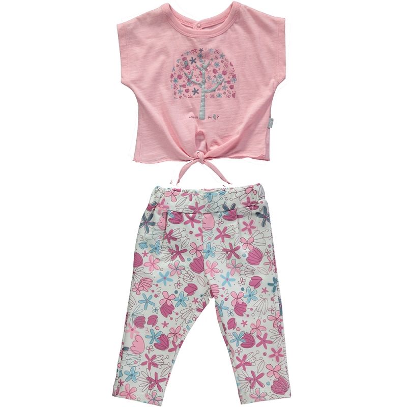 Set 2 piese, bluza si pantalon, bumbac, Bebetto - Happy Dream, Roz