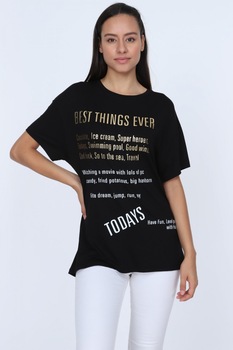 Tricou negru, bumbac, Negru Tricou negru, bumbac, Negru