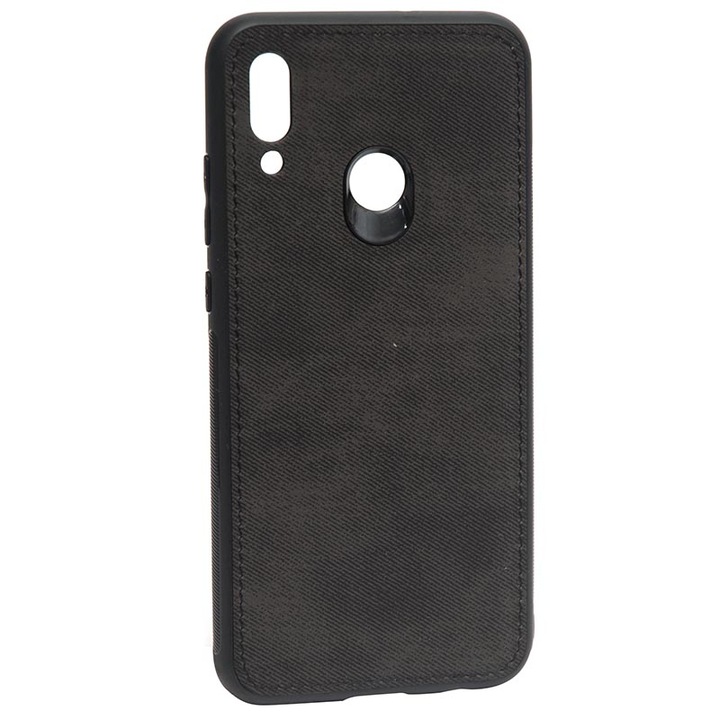 Husa de protectie pentru Samsung Galaxy A40, Denim Jeans Black, anti-alunecare, rezistent la uzura