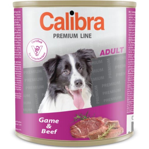 Hrana umeda pentru caini, Calibra Dog, Vanat si Vita, 800 g, set de 6 bucati