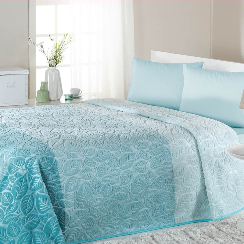 Patura Moale Microfibra Naturel Ozdilek , 220 x 240 , culoare turcoaz