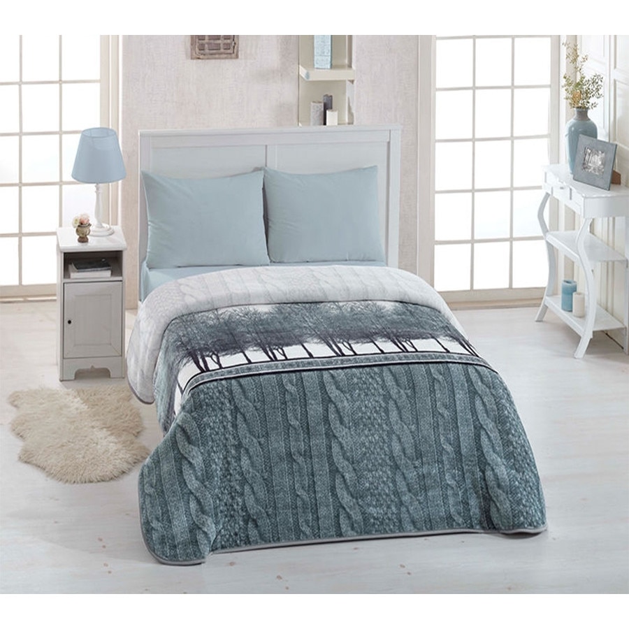 Patura Moale Microfibra Belmont Ozdilek , 155 x 215 , culoare alb + crem