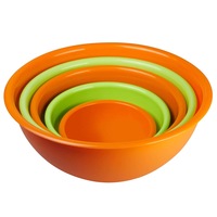 Set 5 boluri de salata ippa, din polipropilena, potrivit pentru microunde si masina de spalat vase, portocaliu/verde