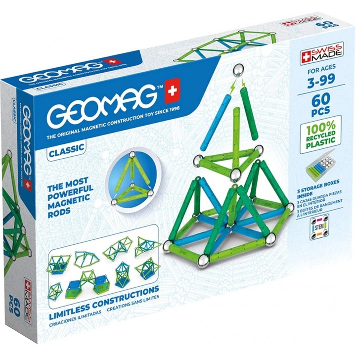 Магнитен конструктор, Geomag, Classic 272, 60 части